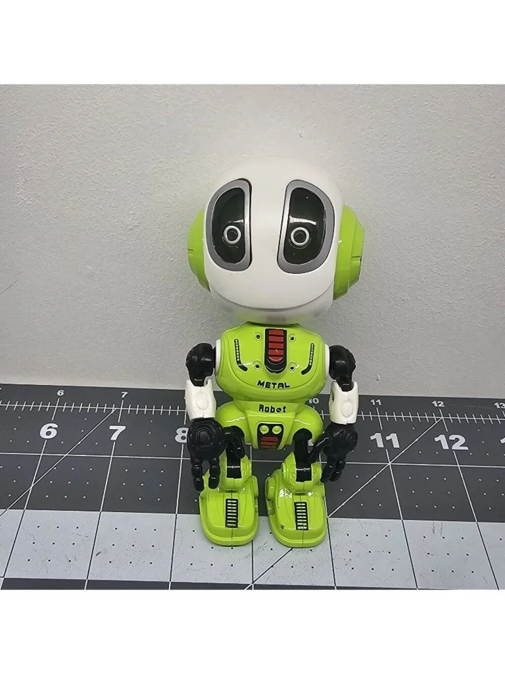 Vintage Metal Robot Toy Interactive Talking Green Robot Kids Collector Works!